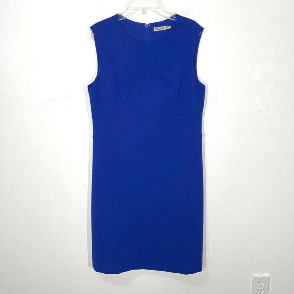 Eliza J. Sheath Career Dress Royal Blue sleeveless Size 6 Crewneck - Picture 6 of 7